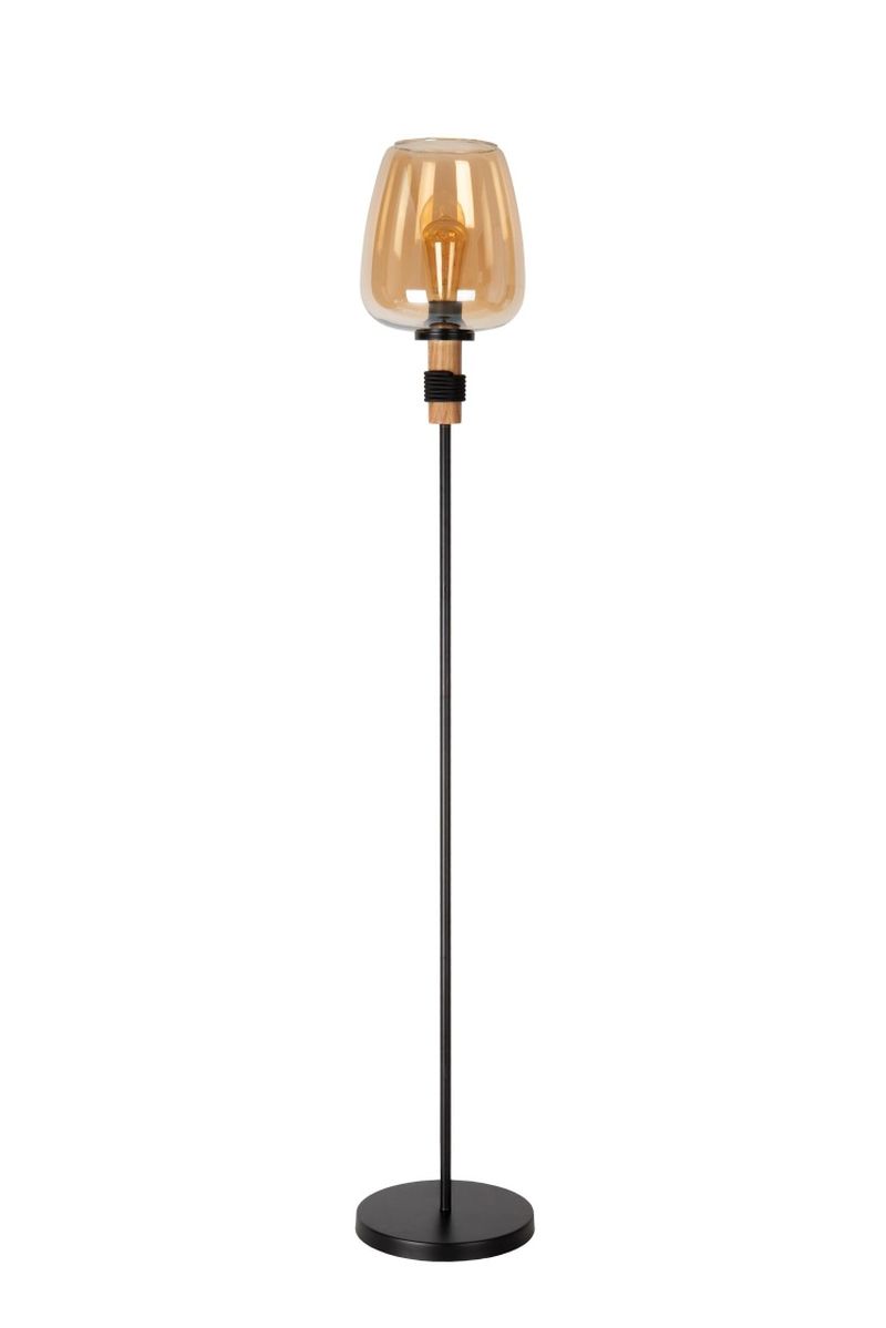 Lucide ILONA - Stojacia lampa - Ø 34 cm - 1xE27 - Jantárová
